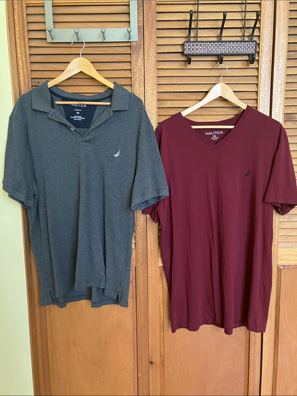 NWOT Nautica Men’s Polo & V‑Neck Tee - Charcoal Gray and Burgundy